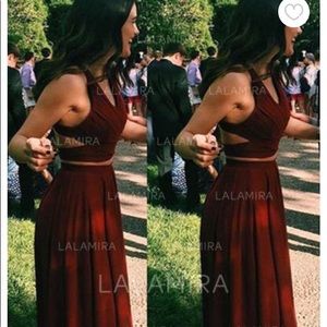 NAVY, 2-PIECE, FLOOR LENGTH, NEW, SIZE 2